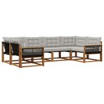 vidaXL Ensemble de canapés d'extérieur 6 pc Naturel et gris clair