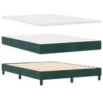 VidaXL Lit à ressorts avec matelas et LED vert foncé 140x190 cm velours