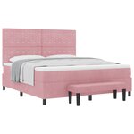 vidaXL Lit à Ressorts avec Matelas & Banc Rose 180x200 cm Velours