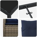 vidaXL Ensemble de Salon de Jardin de 7 Pièces avec Coussins en Rattan Poly Noir