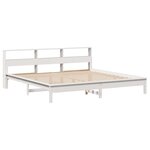 vidaXL Lit bibliothèque sans matelas blanc 200x200 cm bois pin massif