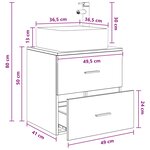 vidaXL Vanité de lavabo mural Bois ancien 49 5 x 41 x 63 cm