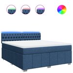 vidaXL Sommier à lattes de lit avec matelas Bleu 180x200 cm Tissu