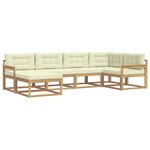 vidaXL Ensemble de canapés d'extérieur 5 pc Blanc et crème Polyester