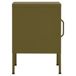 vidaXL Table de chevet Vert olive 35x35x51 cm Acier