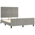 vidaXL Cadre de lit avec tête de lit Gris clair 140x200 cm