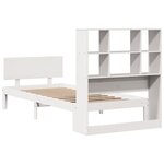 vidaXL Lit bibliothèque sans matelas blanc 90x190cm bois de pin massif