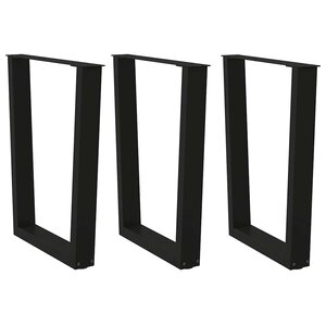 vidaXL Pieds de table à manger en V 3 pièces Noir 70 x (72-73 3) cm Acier