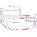 vidaXL Sommier à lattes de lit matelas LED Gris clair 140x190 cm Tissu