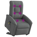 vidaXL Fauteuil de massage inclinable Gris foncé Tissu