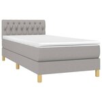 vidaXL Sommier à lattes de lit avec matelas Gris clair 100x200cm Tissu