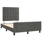vidaXL Cadre de lit sans matelas gris foncé 120x190 cm velours