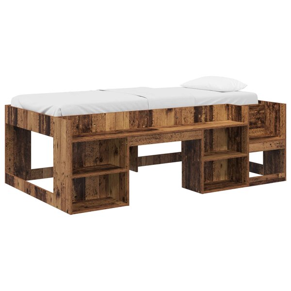 vidaXL Cadre de lit pour enfants avec rangement Bois ancien