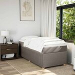 vidaXL Sommier à lattes de lit avec matelas Taupe 90x190 cm Tissu