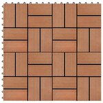 vidaXL Carreau de terrasse 11 Pièces Teck 30 x 30 cm WPC