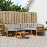 vidaXL Ensemble de canapés d'extérieur 6 Pièces Naturel et gris clair