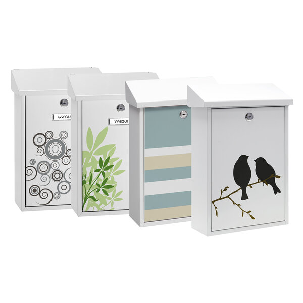 Boîte aux Lettres en Acier sérigraphié  Premium E5608  « Blossom »  Blanc