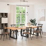vidaXL Dessus de table marron clair bois chêne massif rectangulaire