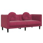 vidaXL Ensemble de canapés 3 Pièces avec coussins rouge bordeaux velours