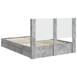 vidaXL Cadre de lit avec rangement et tête de lit Gris béton