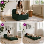 vidaXL Canapé-lit pliable Vert foncé 60 x 70 x 41 cm Tissu