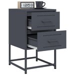 vidaXL Tables de chevet 2 Pièces anthracite 36x39x60 5 cm acier