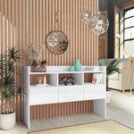 vidaXL Buffet Blanc brillant 105x30x70 cm Bois d’ingénierie