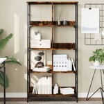 vidaXL Bibliothèque chêne fumé 78 5x33x153 cm bois d'ingénierie