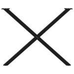 vidaXL Pieds de table à manger en forme de X  2 pièces  noir  90 x (72-73) cm  acier