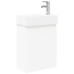 vidaXL Meuble de salle de bain avec robinet Blanc 45 5 x 22 5 x 84 cm