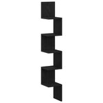 Étagère d'angle en bois d'ingénierie noir 20x20x127 5 cm