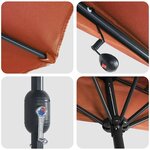 vidaXL Parasol de jardin Couleur terre cuite 294 x 150 x 223 cm tissu