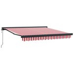 vidaXL Auvent Rouge et Blanc 350 x 250 x 165 cm Polyester et Aluminium
