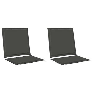 vidaXL Coussins de siège et de dos Polyester Anthracite 47 x 45 x 2 cm