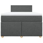 vidaXL Sommier à lattes de lit avec matelas Gris foncé 120x200cm Tissu