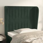 vidaXL Tête de lit avec oreilles Vert foncé 83x23x118/128 cm Velours