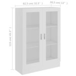 vidaXL Armoire à vitrine Blanc 82 5x30 5x115 cm Bois d'ingénierie