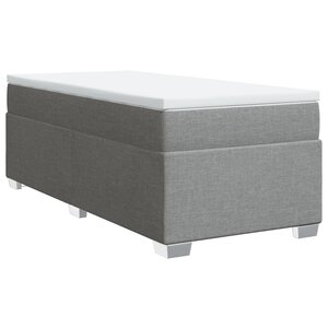 vidaXL Sommier à lattes de lit avec matelas Gris clair 100x200cm Tissu