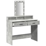 vidaXL Table de Toilette Gris 100 x 41 x 140 cm Bois d'ingénierie