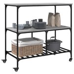 vidaXL Chariot de cuisine sonoma gris 100x50x95 cm bois d'ingénierie