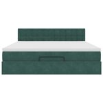VidaXL Cadre de lit ottoman avec matelas vert foncé 160x200 cm velours