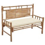 vidaXL Banc de jardin avec coussin 120 cm Bambou