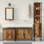vidaXL Ensemble de mobilier de salle de bain avec étagère 4 Pièces Marron