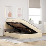 vidaXL Lit avec rangement et matelas avec matelas Crème 120 x 200 cm