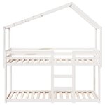 vidaXL Lit superposé sans matelas blanc 75x190 cm bois de pin massif