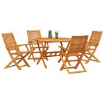 vidaXL Ensemble de salle à manger pour jardin 5 Pièces Marron