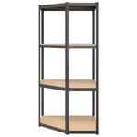vidaXL Étagère d'angle à 4 niveaux Anthracite Acier bois d'ingénierie