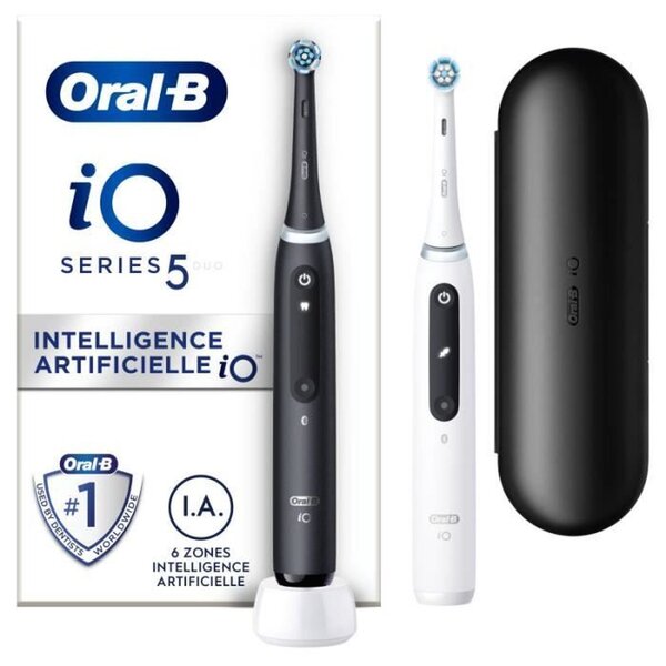 Brosses à Dents Électriques Noire et Blanche  2 Brossettes