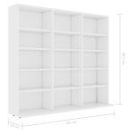 vidaXL Armoire à CD Blanc 102x23x89 5 cm Bois d’ingénierie