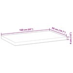 vidaXL Dessus de table rectangulaire 160x50x4 cm bois massif d'acacia